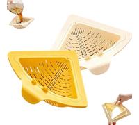 zoocco Magnetic Triangular Sink Corner Rack, Auto-Pop Twist-Open Magnetic Triangular Sink Strainer, Punch-Free Install & Space-Saving for Kitchen Waste (A * 2)