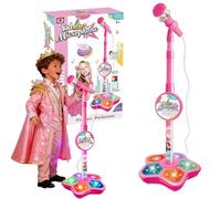 zoocco Microphone with Stand for Kids - Microphone for Kids, Colorful Lights Portable Karaoke Machine Singing Christmas and Birthday Gift, Suitable Both Men and Women (Pink)