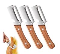 zoocco Multifunctional Vegetable Peeler, Zero Snag Wooden Peeler, Ergonomic Wooden Handle Kitchen Tool for Fruits and Vegetables (3 PCS)