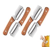 zoocco Multifunctional Vegetable Peeler, Zero Snag Wooden Peeler, Ergonomic Wooden Handle Kitchen Tool for Fruits and Vegetables (4 PCS)