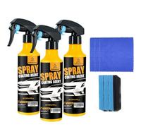 zoocco Nano Hydrophobic Ceramic Coating - 300ml Car Coating Spray Kit, Easy-to-Spray Auto Paint Protection with Microfiber Cloth for Vehicle Shine (3 Sets)