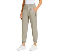 zoocco Pantalones, Travel Pants for Women, 4-Way Stretch Joggers with Pockets, Casual Work Pants for Women Athletic Lounge (Khaki-B,L)