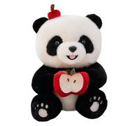 zoocco Paudy Panda Emotional Support Plush, Ultra-Soft Panda Plush for Stress Relief & Comfort, Realistic Stuffed Animal Hug Toy, Gifts for Adults & Kids (25CM,Apple)