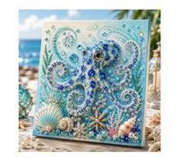 zoocco Pearl Art Kits for Adults, Ocean Animal Diamond Painting Kit with Octopus Whale Turtle Shark Dolphin, 3D Pearl Gem Art Craft for Wall Decor (Octopus)
