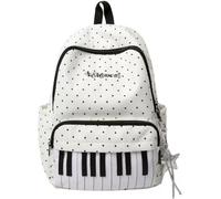 zoocco Piano Backpack Nylon Polka Dot Bookbag for School Travel Commute (#A)