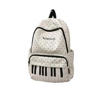 zoocco Piano Backpack, Polka Dot Design for Women, 30 x 14 x 43 cm (White)