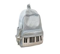 zoocco Piano Backpack, Polka Dot Music Backpack with Star Charm, Y2K Cute Bag for Girls, Nylon Daypack with Tablet Compartment (Blue)