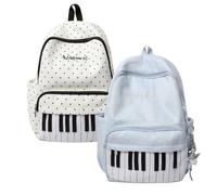 zoocco Piano Backpack Polka Dot (White + Blue)