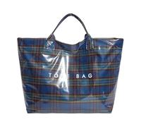 zoocco Plaid Tote Bag - Christmas Tote Bags with Top Handle, Shopping Work Handbag Gift for Shopping (Blue)
