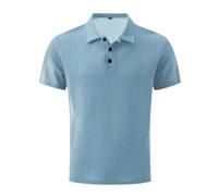 zoocco Polo Shirts for Men, 4-Way Stretch, Moisture Wicking Wrinkle Free Golf Casual Business Athletic (Light Blue,4XL)
