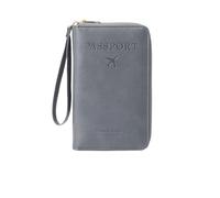 zoocco Porta Pasaporte, RFID Passport Wallet with Card Slots, Multi-Functional Passport Holder for Family, Business People, Travel Enthusiasts, Elderly Travelers (Gray)