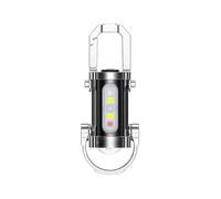 zoocco Portable Rechargeable Bright Keychain Flashlight, Mini Type-C Rechargeable Keychain Light with 7 Modes, Waterproof Key Chain Flashlight for Camping, Hiking (1PCS)