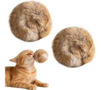 zoocco Rabbit Fur Balls for Cats, 2026 New Fuzzy Cat Balls, Soft & Fun to Chase for Indoor Exercise & Bonding Cats (2pcs)