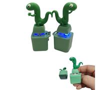 zoocco Rechargeable Frog Keychain Soft PVC LED Clicker Sensory Stress Relief Accessory Ins Style Fidget Animal Keychain (Cyan,3pcs)