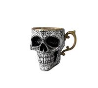 zoocco Royal Skull Coffee Mug, Gothic Skull Coffee Mug with Gold Trim, Porcelain Skulls Cup for Halloween Tea Set, Unique& Tea Gift for Gothic Lovers and Collectors (A-300ml)