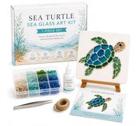 zoocco Sea Glass Art Kit With Colorful Glass Pieces For Crafts (Sea Turtle)
