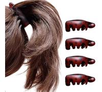 zoocco Small Banana Clips for Thin Hair, Effortless Daily Styling for Women - Neat Half-Up, Ponytail & Bun Hairstyles (Red)