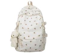 zoocco Strawberry Backpack for Girls, Cute Coquette Aesthetic Backpack with Plush keychain for Teen Girls & Travel Use (rose)