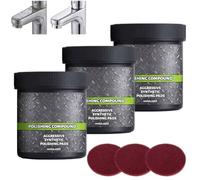 zoocco Surface Restoration Polish With Pad 100g, Scratch Remover Polishing Compound for Metal, Wood, Stone & Furniture, Leaves Protective Water-Repellent Layer (3 PCS)