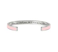 zoocco This Too Shall Pass Mantra Cuff Bracelet Encouragement Gift for Women Stress Relief Moments Friends Coworkers (A18)