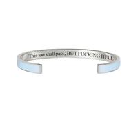 zoocco This Too Shall Pass Mantra Cuff Bracelet Encouragement Gift for Women Stress Relief Moments Friends Coworkers (A14)