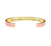 zoocco This Too Shall Pass Mantra Cuff Bracelet Encouragement Gift for Women Stress Relief Moments Friends Coworkers (A15)