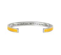 zoocco This Too Shall Pass Mantra Cuff Bracelet Encouragement Gift for Women Stress Relief Moments Friends Coworkers (A6)