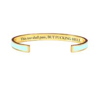 zoocco This Too Shall Pass Mantra Cuff Bracelet Encouragement Gift for Women Stress Relief Moments Friends Coworkers (A9)