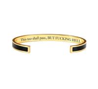 zoocco This Too Shall Pass Mantra Cuff Bracelet Encouragement Gift for Women Stress Relief Moments Friends Coworkers (A19)