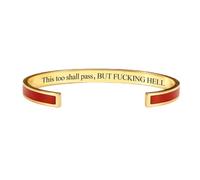 zoocco This Too Shall Pass Mantra Cuff Bracelet Encouragement Gift for Women Stress Relief Moments Friends Coworkers (A1)
