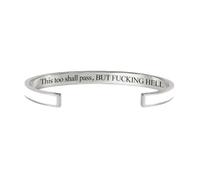 zoocco This Too Shall Pass Mantra Cuff Bracelet Encouragement Gift for Women Stress Relief Moments Friends Coworkers (A22)