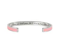 zoocco This Too Shall Pass Mantra Cuff Bracelet Encouragement Gift for Women Stress Relief Moments Friends Coworkers (A16)