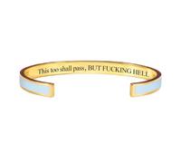 zoocco This Too Shall Pass Mantra Cuff Bracelet Encouragement Gift for Women Stress Relief Moments Friends Coworkers (A13)