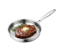 zoocco Titanium Frying Pan, Uncoated Hammered Naturally Non-Stick Skillet, PFAS-Free 1000°F Oven Safe Cookware, Induction & All Stovetop Compatible for Searing Steak Eggs (11.02 IN No Lid)