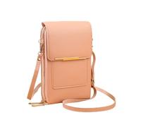 zoocco Touch Screen Crossbody Phone Wallet for Women, Compact Travel Purse with RFID Protection for Hands Free Access (Light Pink)