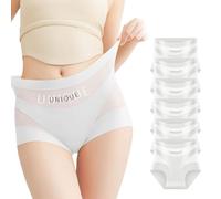 zoocco Unique Underwear, High Waisted Underwear for Women, Invisible Fit Unique Panties for Women (6 PCS White,L)