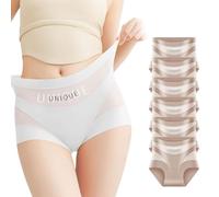 zoocco Unique Underwear, High Waisted Underwear for Women, Invisible Fit Unique Panties for Women (6 PCS Skin Tone,L)
