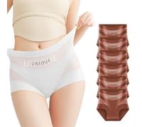 zoocco Unique Underwear, High Waisted Underwear for Women, Invisible Fit Unique Panties for Women (6 PCS Brick Red,XXL)