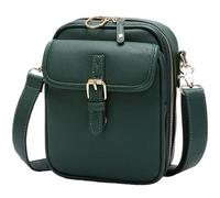 zoocco Urvashi Crossbody Leather Bag with RFID Protection, Crossbody Leather Bag Vintage Style for Women Travel, Work, Daily Use (Green)