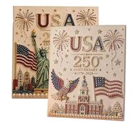 zoocco USA 250th Anniversary DIY Pearl Painting Kit for Adults, Patriotic Craft Decor for Relaxing Family Holiday Projects (BB+CC)