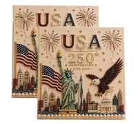 zoocco USA 250th Anniversary DIY Pearl Painting Kit for Adults, Patriotic Craft Decor for Relaxing Family Holiday Projects (2 PCS BB)