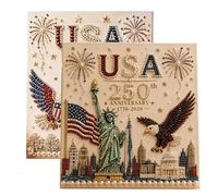 zoocco USA 250th Anniversary DIY Pearl Painting Kit for Adults, Patriotic Craft Decor for Relaxing Family Holiday Projects (A BB)