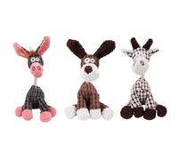 zoocco Vianys Bite Buddy, Bite Buddy Chew Toy for Dogs, Petsboro Bitebuddy Dog Toy, Bitebuddy Dog Toy Indestructible Stuffed Plush Squeaky Dog Toys for Chewers (Brown+Gray+Beige,3)