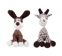 zoocco Vianys Bite Buddy, Bite Buddy Chew Toy for Dogs, Petsboro Bitebuddy Dog Toy, Bitebuddy Dog Toy Indestructible Stuffed Plush Squeaky Dog Toys for Chewers (Brown+Beige,2)