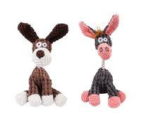 zoocco Vianys Bite Buddy, Bite Buddy Chew Toy for Dogs, Petsboro Bitebuddy Dog Toy, Bitebuddy Dog Toy Indestructible Stuffed Plush Squeaky Dog Toys for Chewers (Brown+Gray,2)
