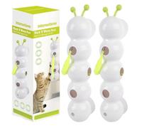 zoocco Whirlie Cat Toy with Worm Design, Happy Luna Cat Toy, Wall & Window Mounted Cats Toys for Indoor Cats, Interactive Play, Promotes Exercise & Mental Stimulation (2 PCS)