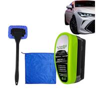 zoocco Windshield Cleaner | Car Glass Oil Film Remover - Daily Driving/Rainy Days Streak-Free Crystal Clarity | Universal Automotive Window Cleaning Tool for Clear Visibility (1 Sets)