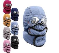 zoocco Winter Thermal Hat with Glasses, Winter Hat with Goggles for Snow Sports, Cold Weather Outdoor Activities (Gray)