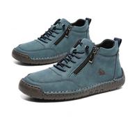 zoocco Women Men Handmade Leather Orthopedic Comfortable Walking Shoe | Orthopedic Zipper Walking Sneaker, lightweight Non-slip, Waterproof & Breathable for Standing Everyday