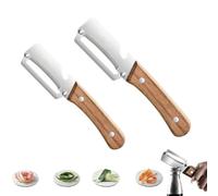 zoocco Zero Snag 2-in-1 Vegetable Peeler - Multifunctional Kitchen Tool with Wooden Handle & Bottle Opener (2pc)